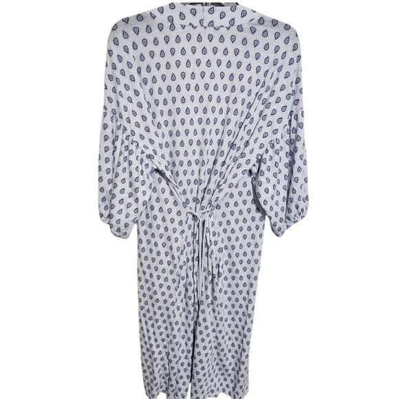 GARNET HILL Womens Med. Paisley Print Bohemian Bishop-Sleeve Knit Robe Pockets - Picture 6 of 9